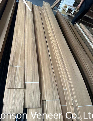 0.40MM Quarter Cut Burma Teak Wood Veneer para móveis de tábuas de luxo