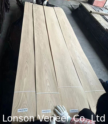 Veneer de carvalho branco americano natural de 0,4 mm 10 mm de largura Aplicar ao compensado